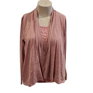 [White Stag] Pink 2 Layer Cardigan - Size L
